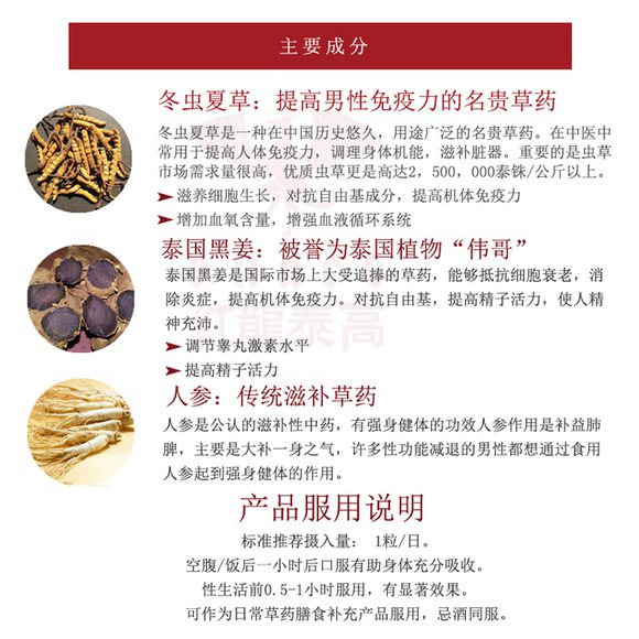 泰国Draco MX红龙泰高蓝龙加强升级版 4粒/盒,Draco红龙泰高主要成分,第3张